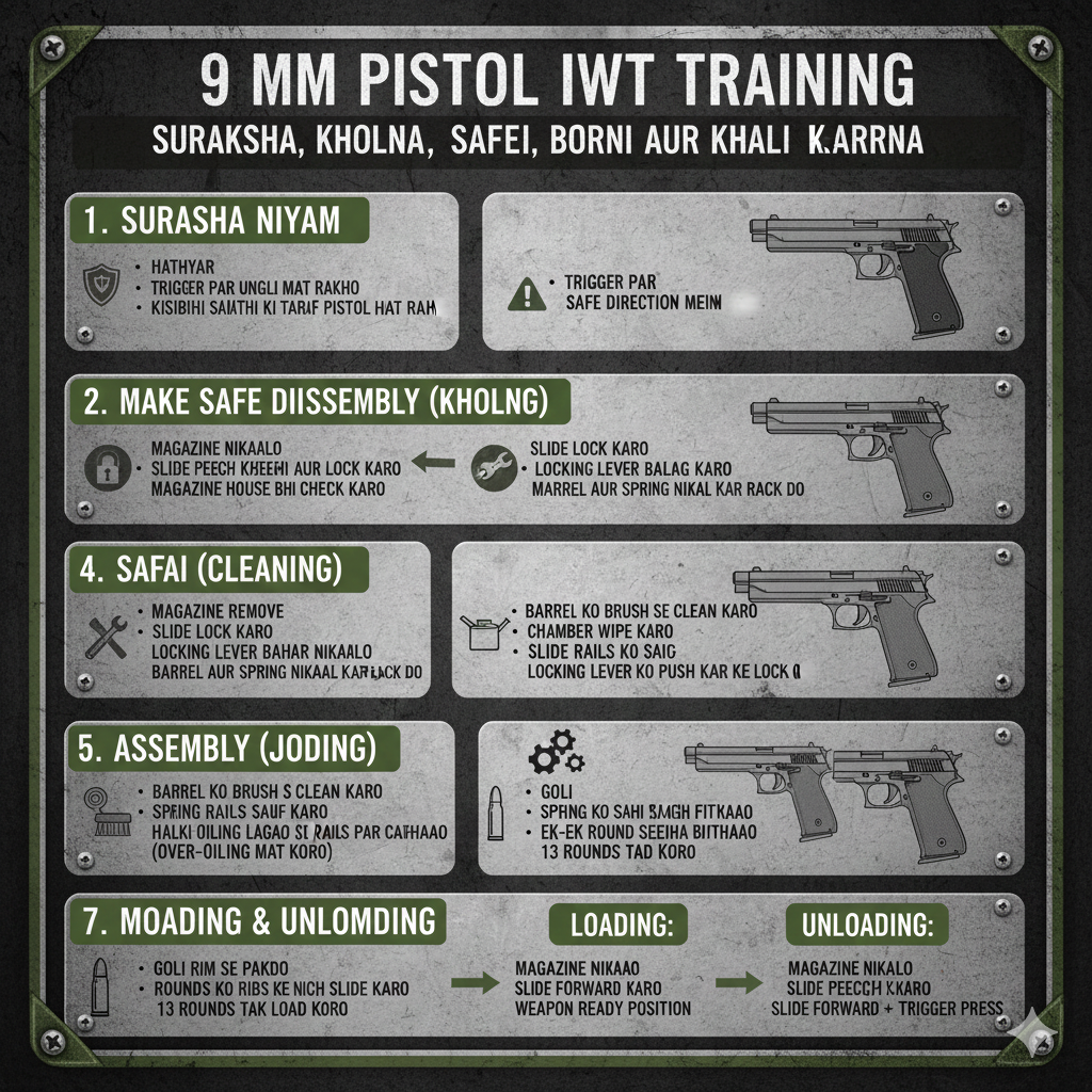 9 mm Pistol ko kholna jodna