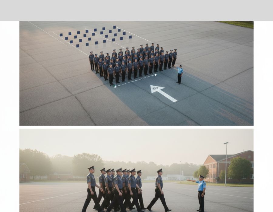 police parade training simple hindi